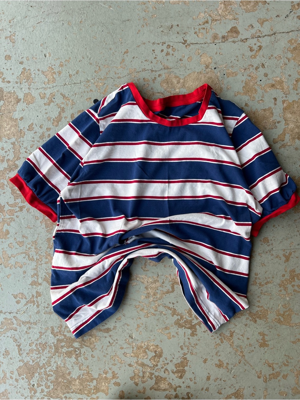Women’s 70s Vintage Inspired Striped Crewneck Tee